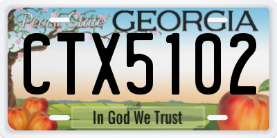 GA license plate CTX5102
