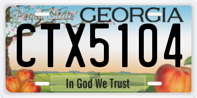 GA license plate CTX5104
