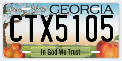 GA license plate CTX5105