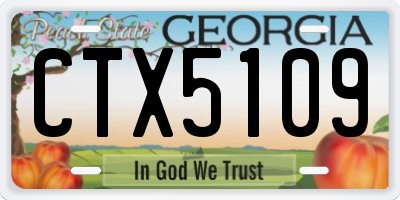 GA license plate CTX5109
