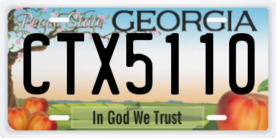 GA license plate CTX5110