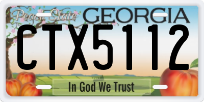 GA license plate CTX5112
