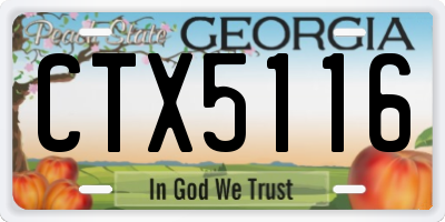 GA license plate CTX5116