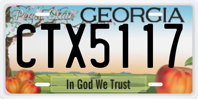 GA license plate CTX5117