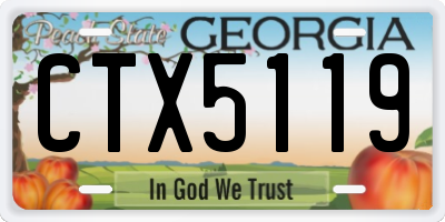 GA license plate CTX5119