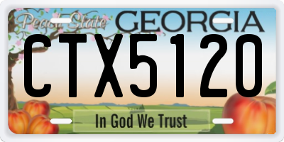 GA license plate CTX5120