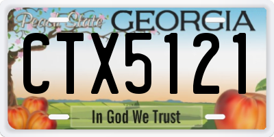 GA license plate CTX5121