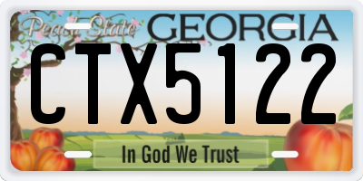 GA license plate CTX5122