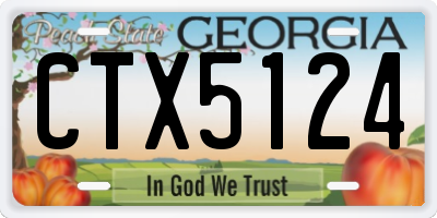 GA license plate CTX5124