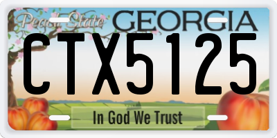 GA license plate CTX5125
