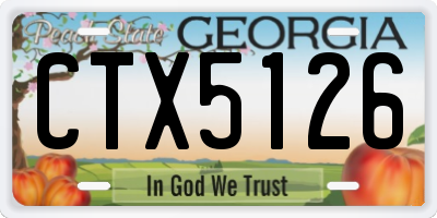 GA license plate CTX5126