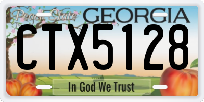 GA license plate CTX5128