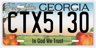 GA license plate CTX5130