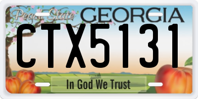 GA license plate CTX5131