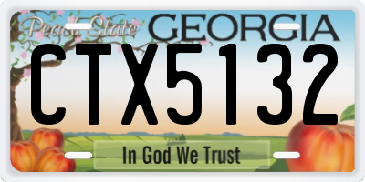 GA license plate CTX5132