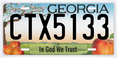 GA license plate CTX5133