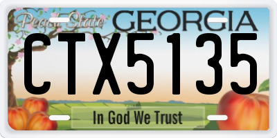 GA license plate CTX5135