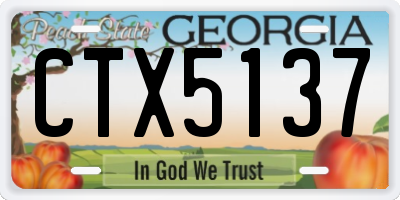 GA license plate CTX5137