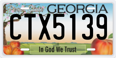 GA license plate CTX5139