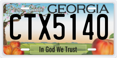 GA license plate CTX5140