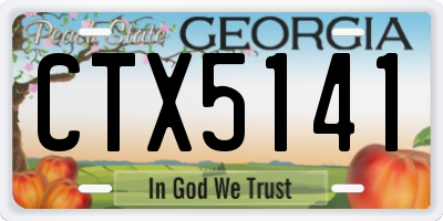 GA license plate CTX5141