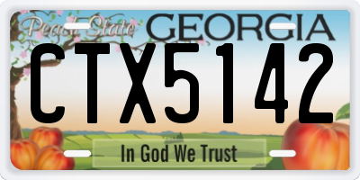 GA license plate CTX5142