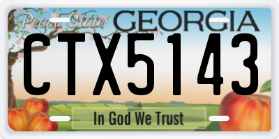 GA license plate CTX5143