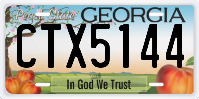 GA license plate CTX5144