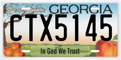 GA license plate CTX5145