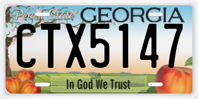 GA license plate CTX5147
