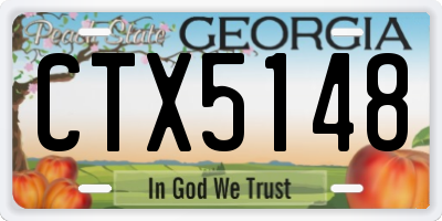 GA license plate CTX5148