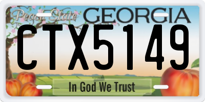 GA license plate CTX5149