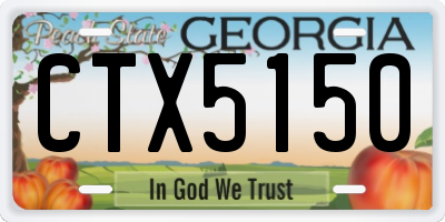 GA license plate CTX5150