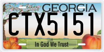 GA license plate CTX5151