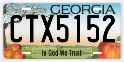 GA license plate CTX5152