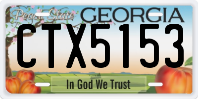 GA license plate CTX5153