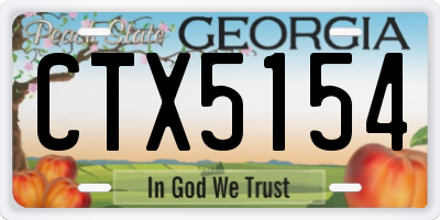 GA license plate CTX5154