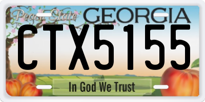 GA license plate CTX5155