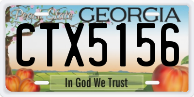GA license plate CTX5156