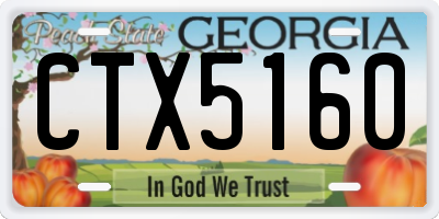 GA license plate CTX5160