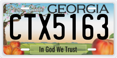 GA license plate CTX5163
