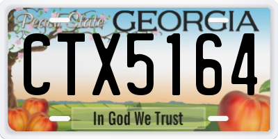 GA license plate CTX5164