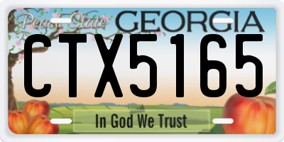 GA license plate CTX5165
