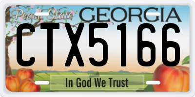 GA license plate CTX5166
