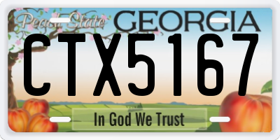 GA license plate CTX5167