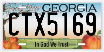 GA license plate CTX5169