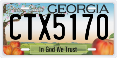 GA license plate CTX5170
