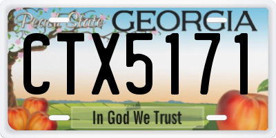 GA license plate CTX5171