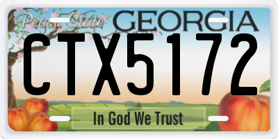 GA license plate CTX5172