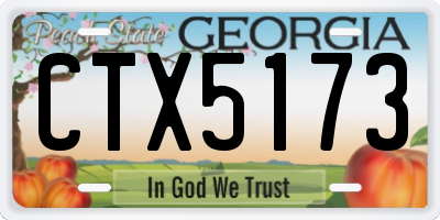 GA license plate CTX5173